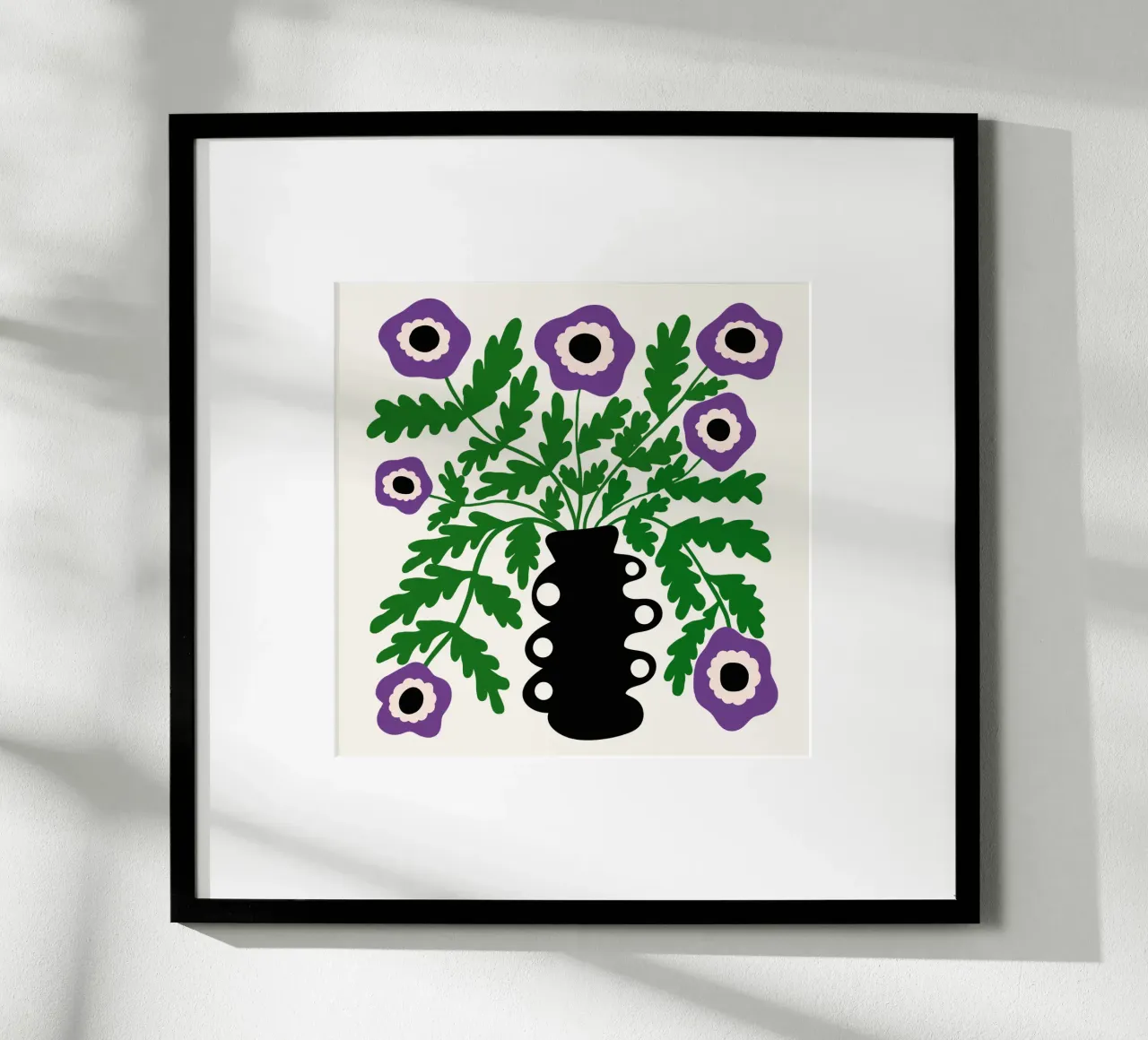 Eclectic Modern Violet Flowers in Vase carta hahnemühle da TijanaArtStudio88