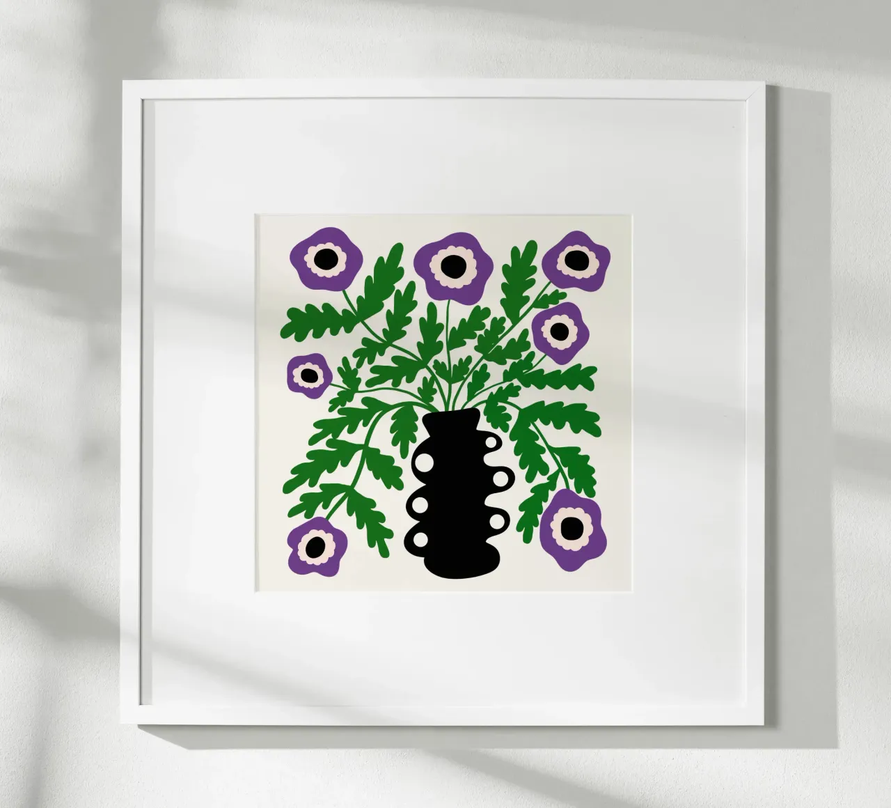 Eclectic Modern Violet Flowers in Vase carta hahnemühle da TijanaArtStudio88