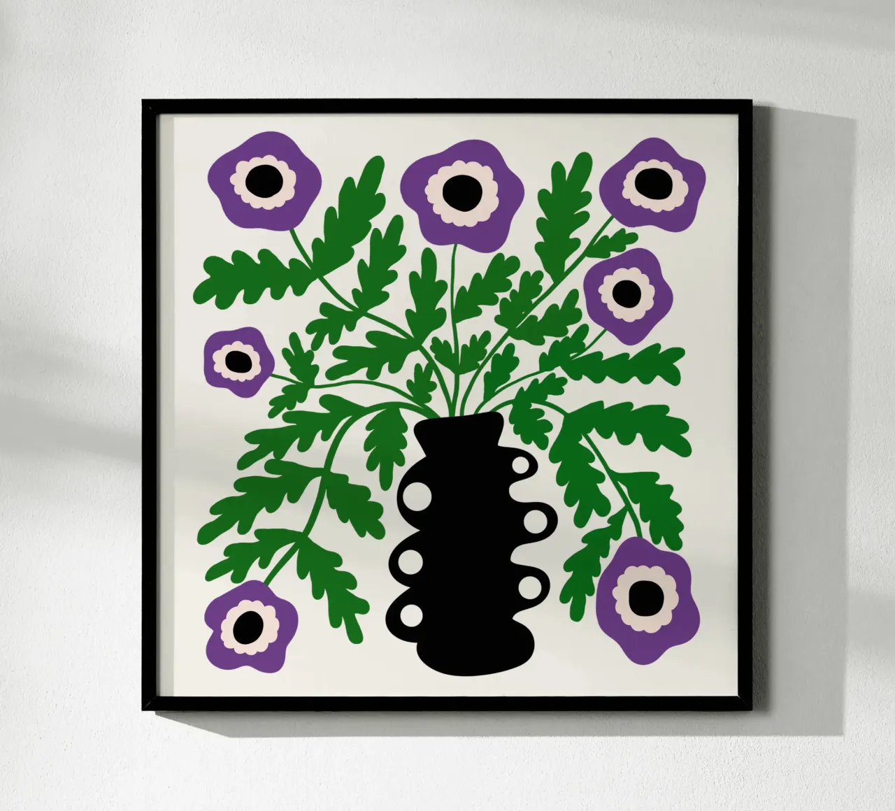 Eclectic Modern Violet Flowers in Vase carta hahnemühle da TijanaArtStudio88