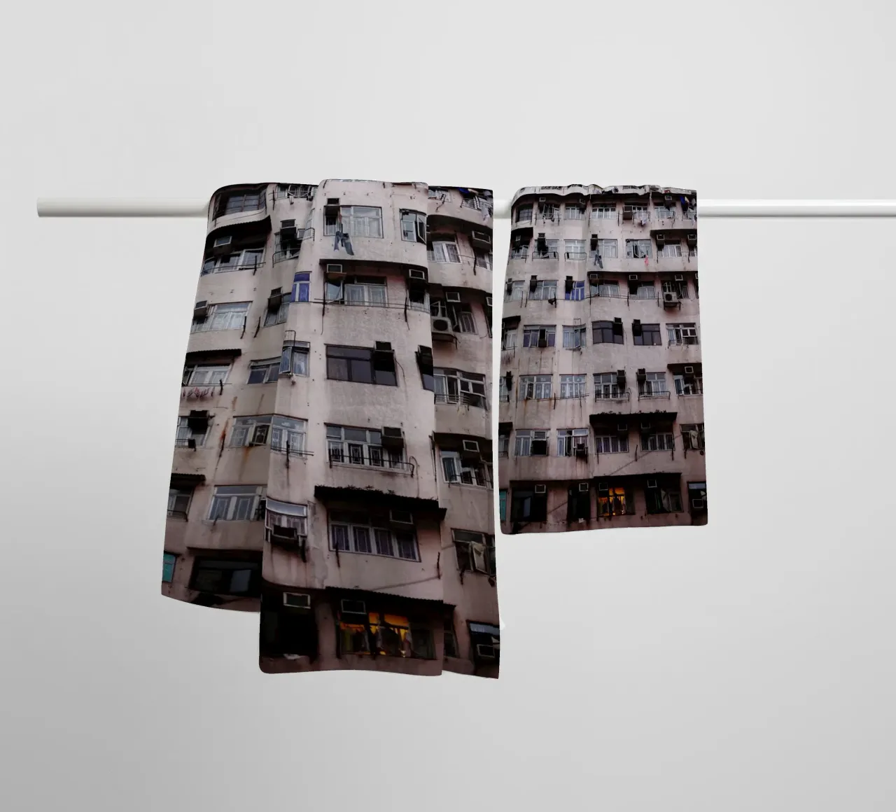 Window front, Hong Kong, China towel by Simon Koy