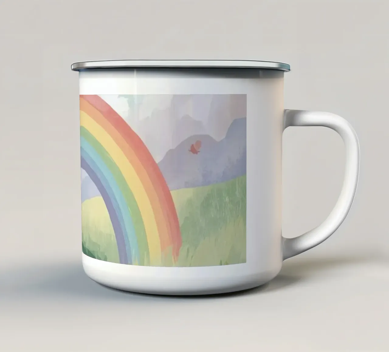 Arcobaleno sul ruscello tazza in smalto da DesignDoodle