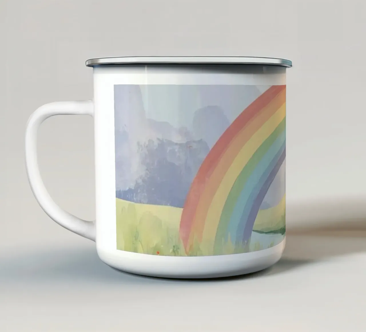 Arcobaleno sul ruscello tazza in smalto da DesignDoodle