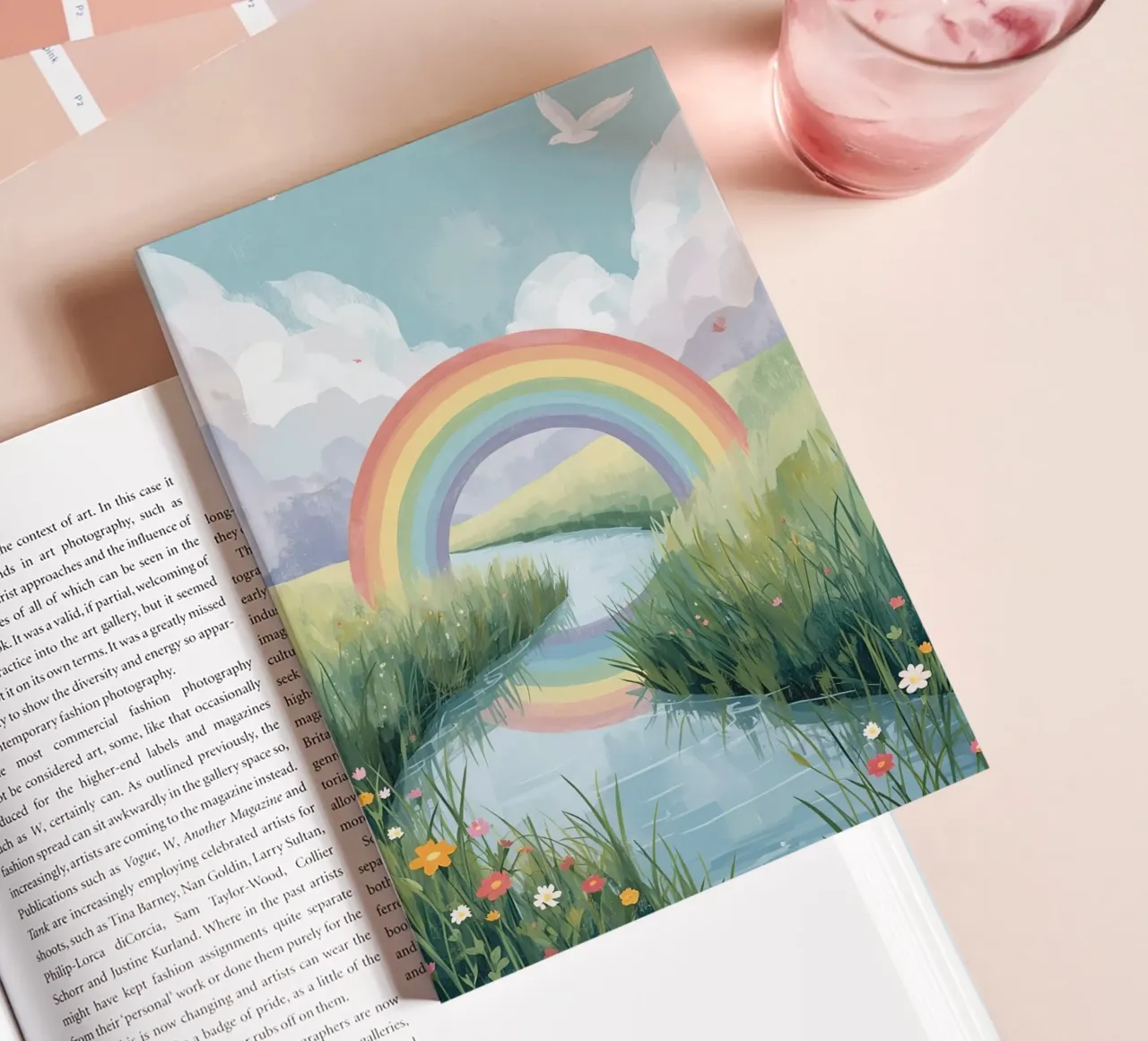 Rainbow Arch Over Stream notebook by DesignDoodle