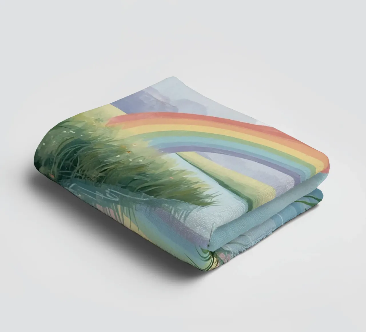 Rainbow Arch Over Stream towel by DesignDoodle