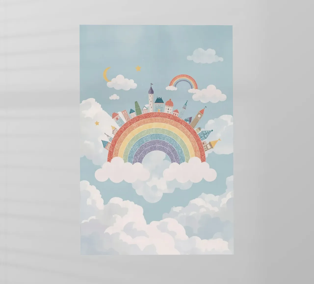 Calmante città arcobaleno nel cielo pellicola backlit da DesignDoodle