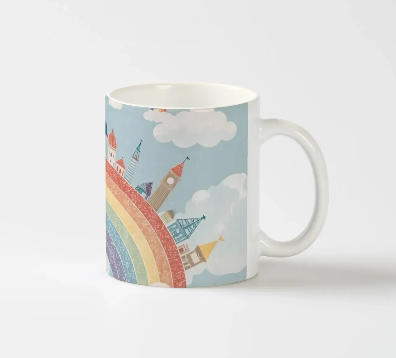 Calmante città arcobaleno nel cielo tazza in ceramica da DesignDoodle