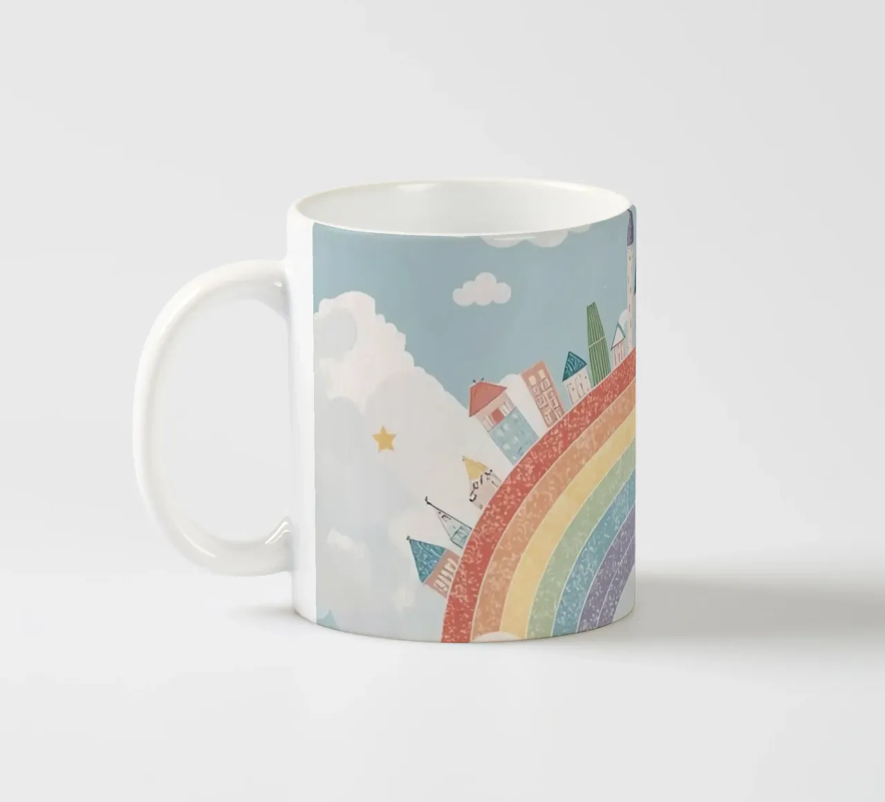 Calmante città arcobaleno nel cielo tazza in ceramica da DesignDoodle