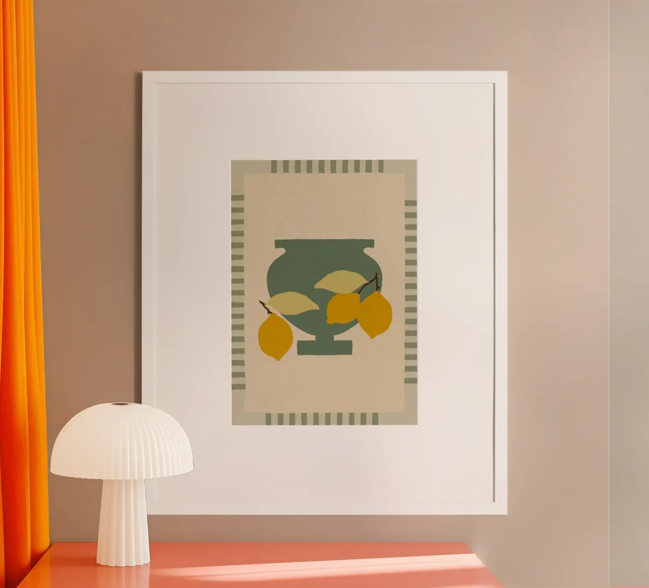 Still Life with Vase and Lemons III - Colorful Edition carta hahnemühle da Shatha Al Dafai