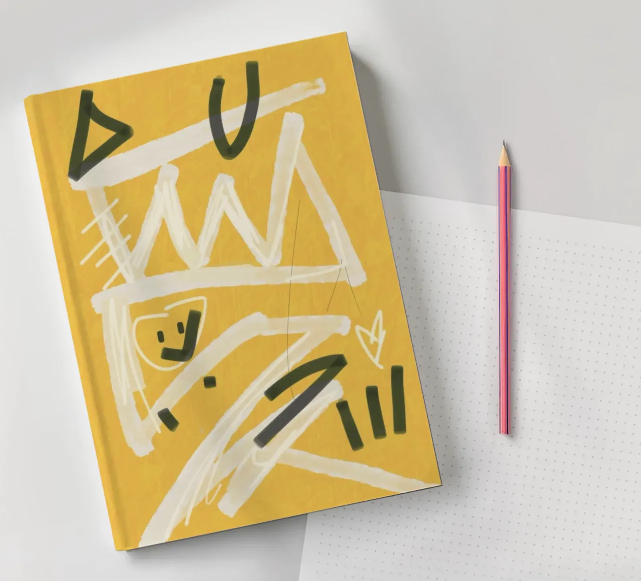 Abstrait jaune peint 03 carnet de notes de Little Dean