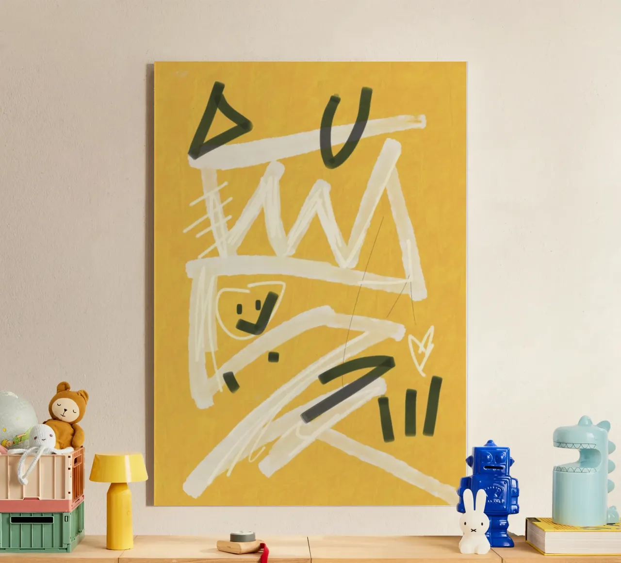 Abstrait jaune peint 03 plexiglas de Little Dean