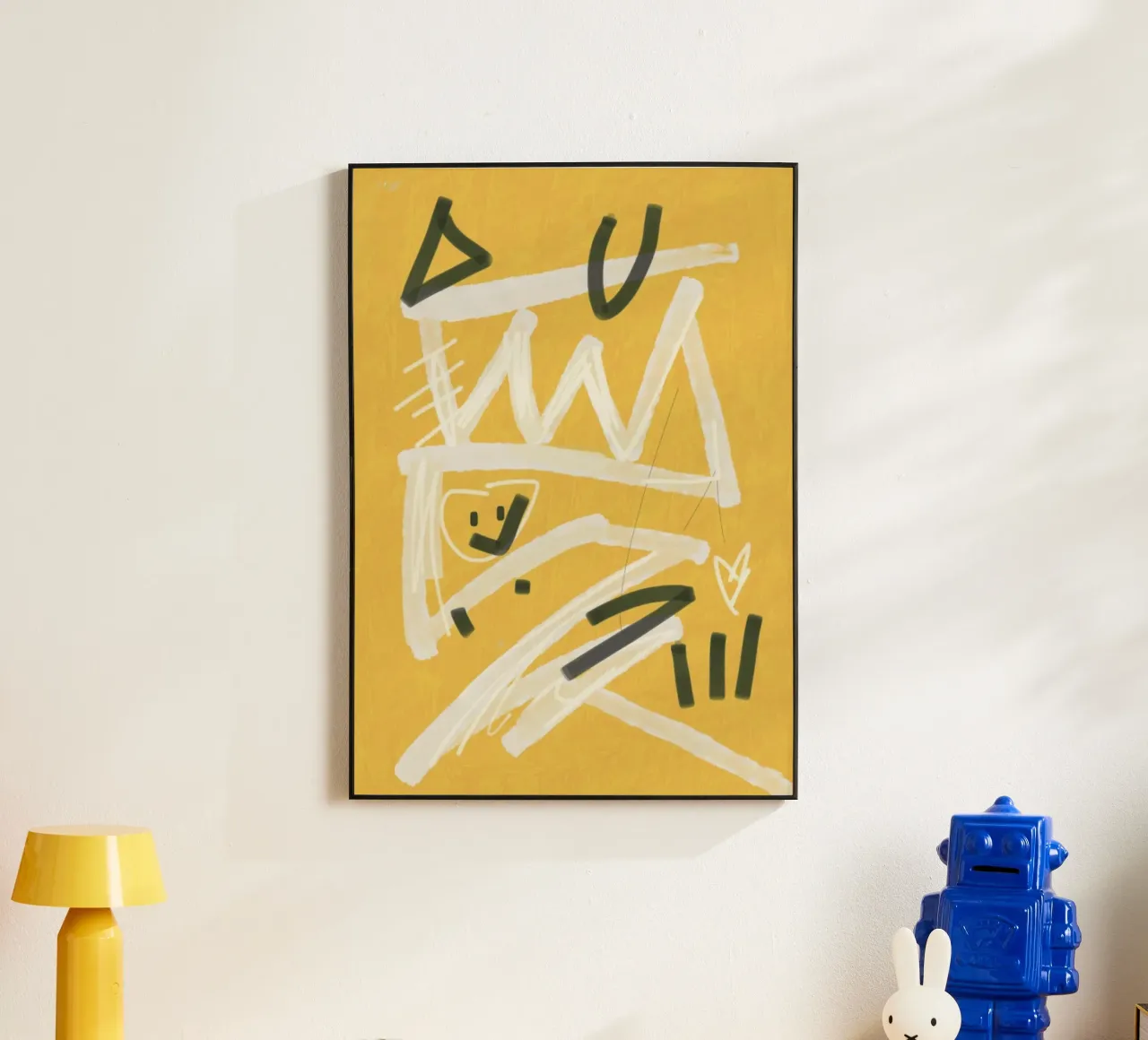 Abstrait jaune peint 03 alu dibond de Little Dean