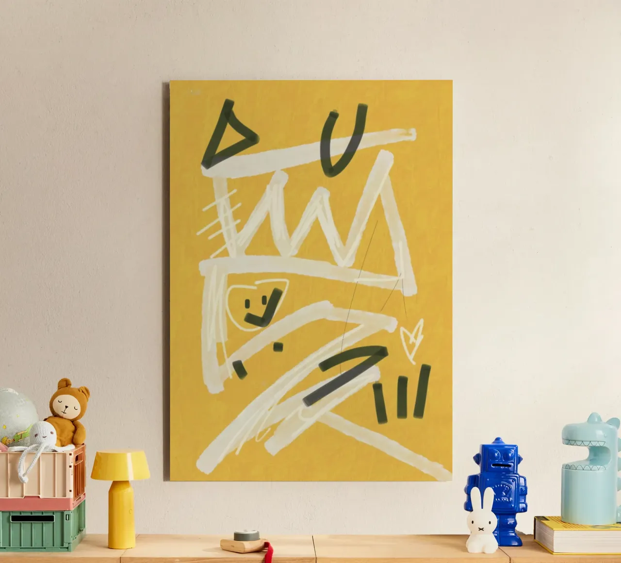 Abstrait jaune peint 03 alu dibond de Little Dean