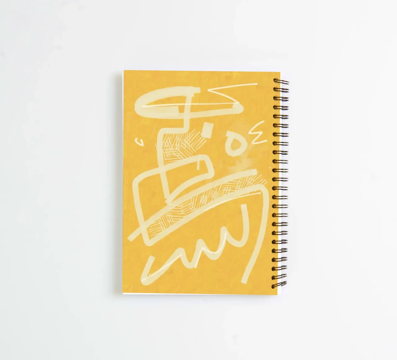 Abstrait jaune peint 04 carnet à spirale de Little Dean