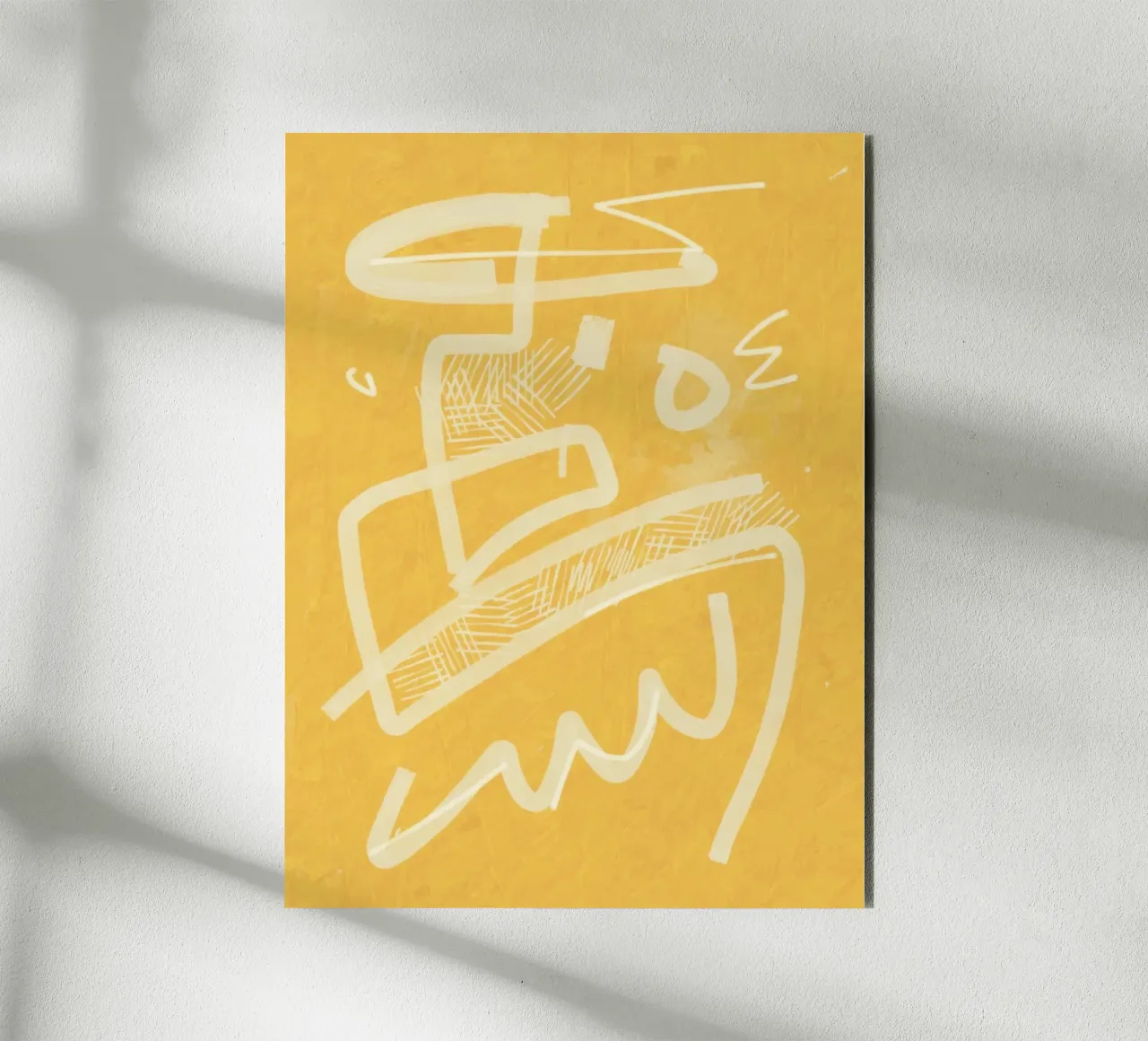Abstrait jaune peint 04 alu dibond de Little Dean