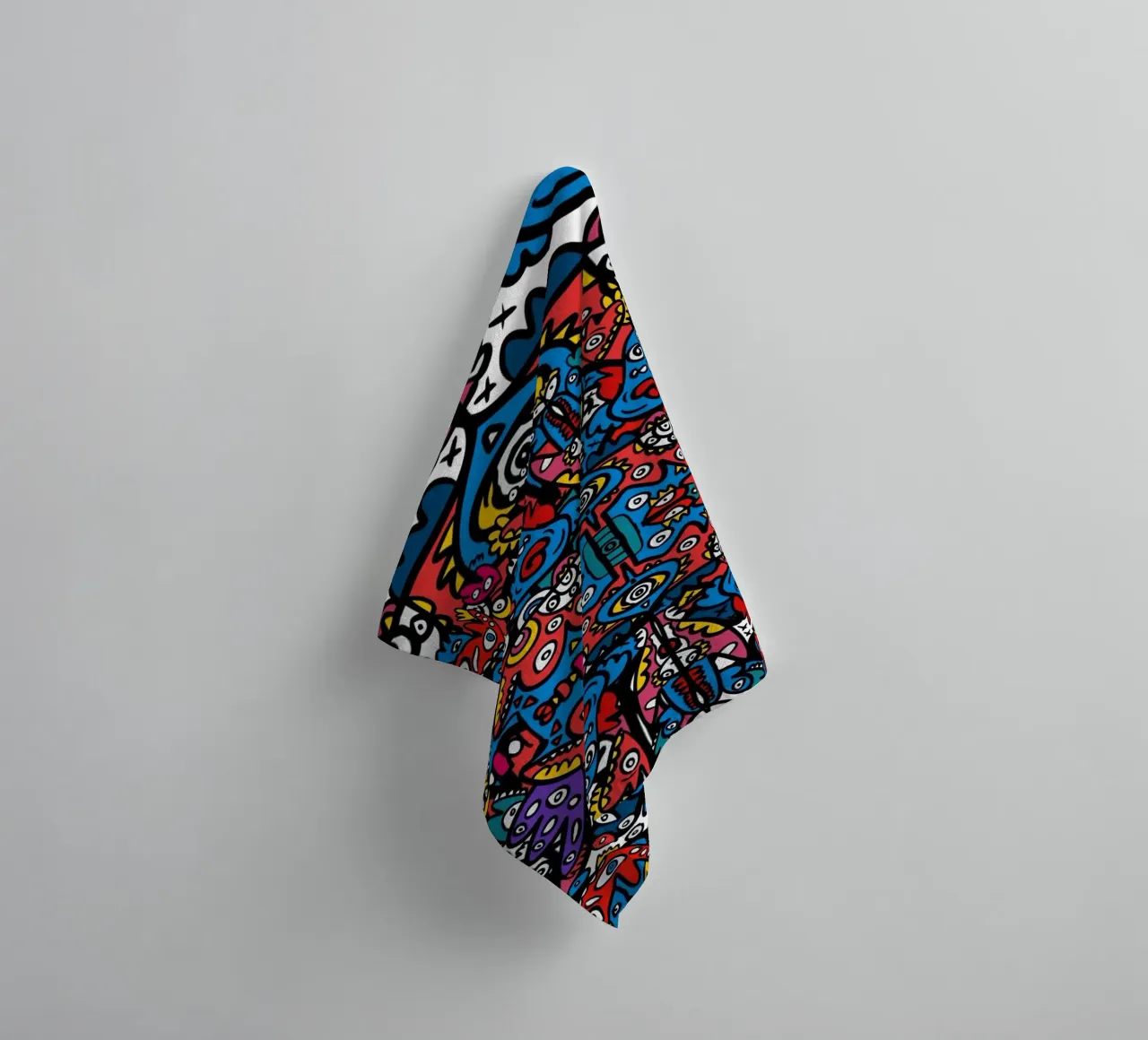 Cosmic Totem – Psychedelic Symmetry by Emmanuel Signorino towel by Abstract and Patterns
