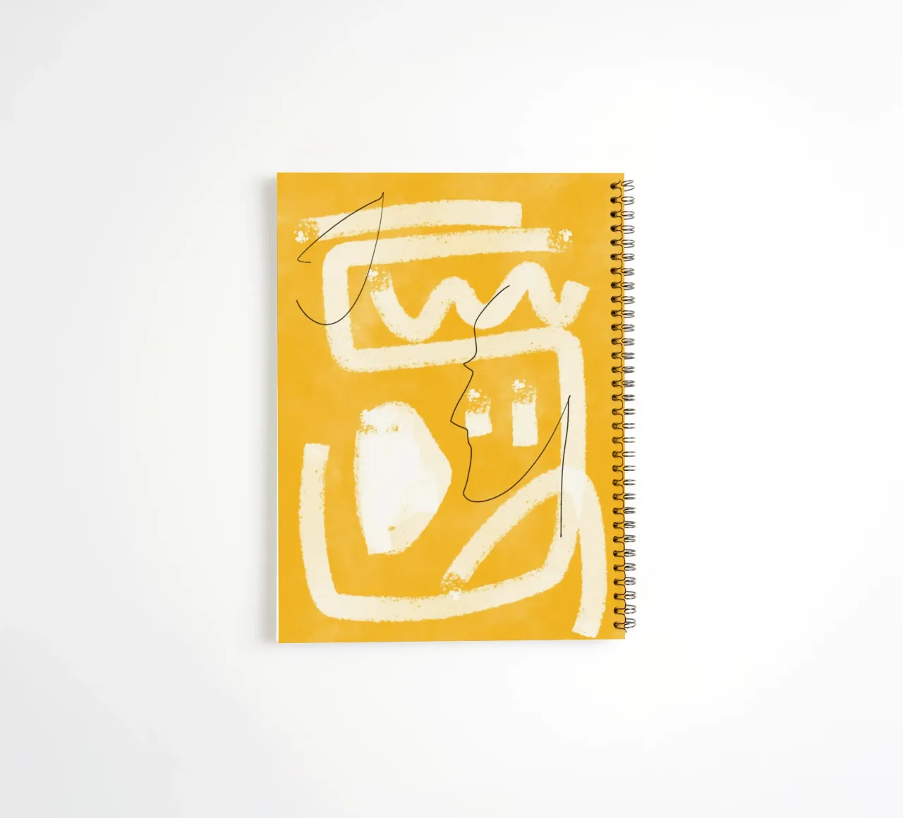 Abstrait jaune peint 05 carnet à spirale de Little Dean