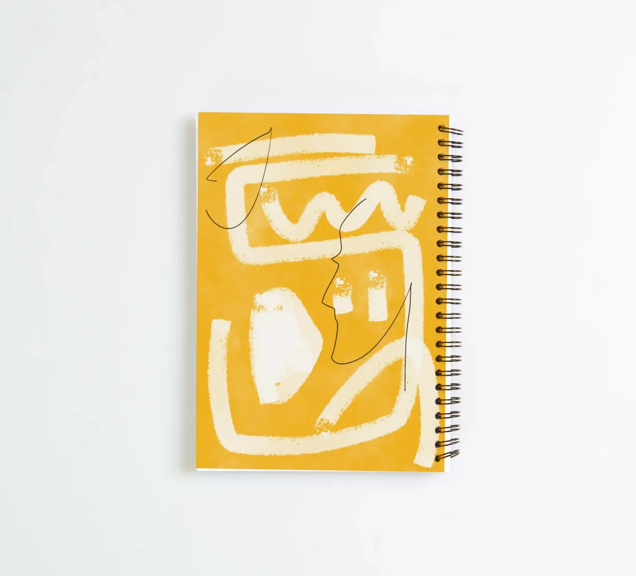 Abstrait jaune peint 05 carnet à spirale de Little Dean