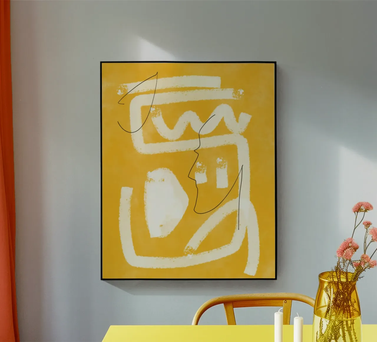 Abstrait jaune peint 05 plexiglas de Little Dean