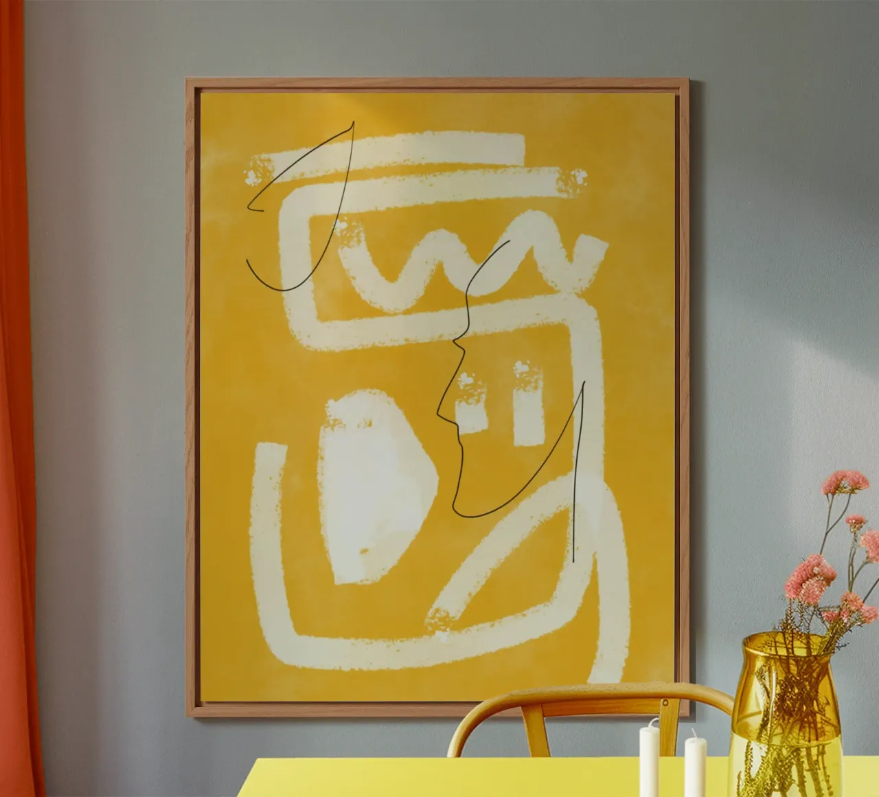 Abstrait jaune peint 05 alu dibond de Little Dean