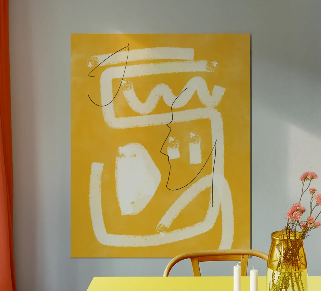 Abstrait jaune peint 05 hahnemühle de Little Dean