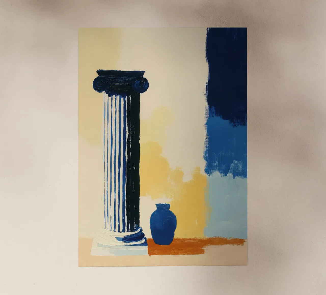 Colonna e vaso greco minimalista pellicola backlit da Nikis Art Studio