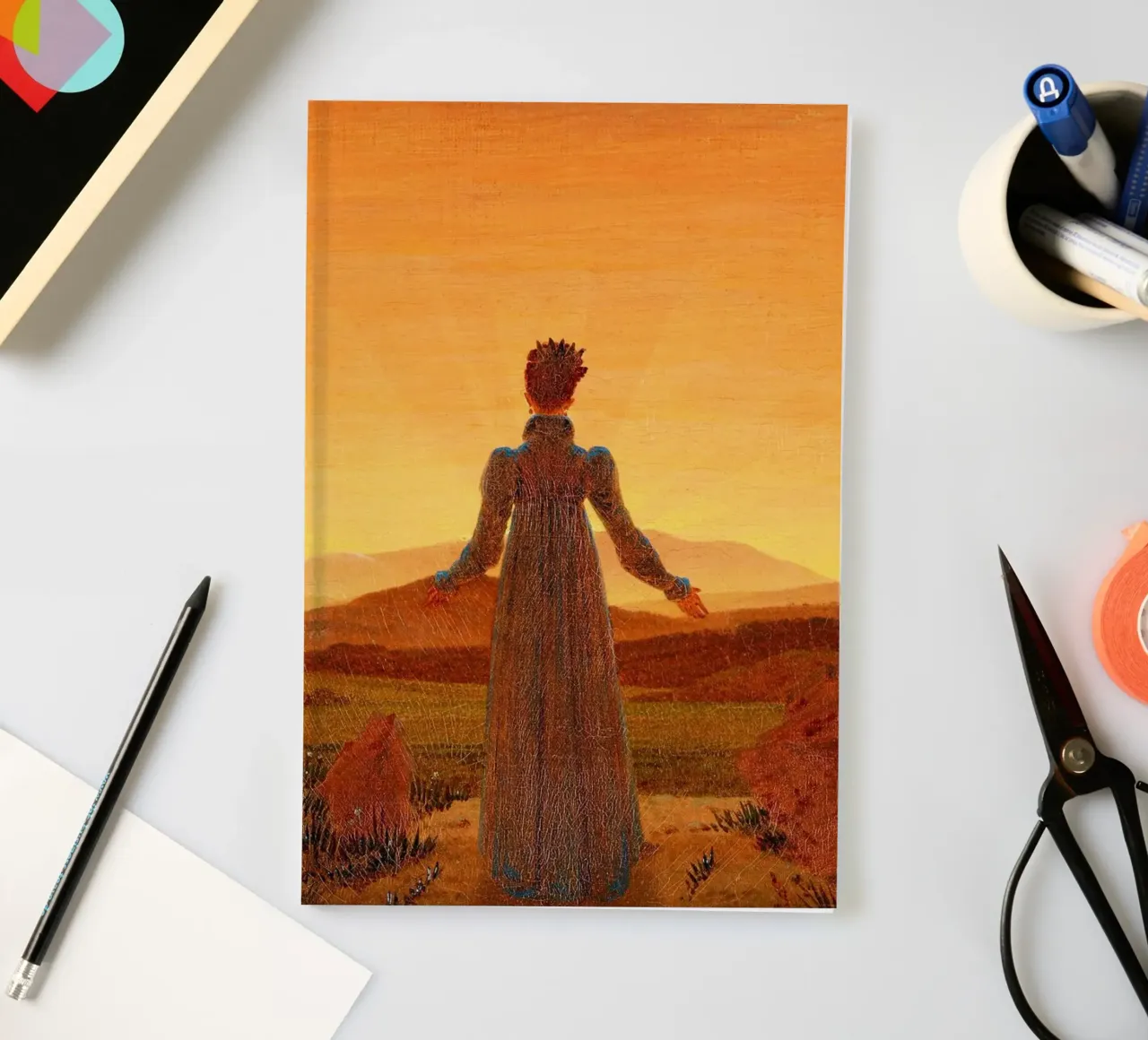 Caspar David Friedrich’s Woman in Front of the Setting Sun notebook by Venus Art