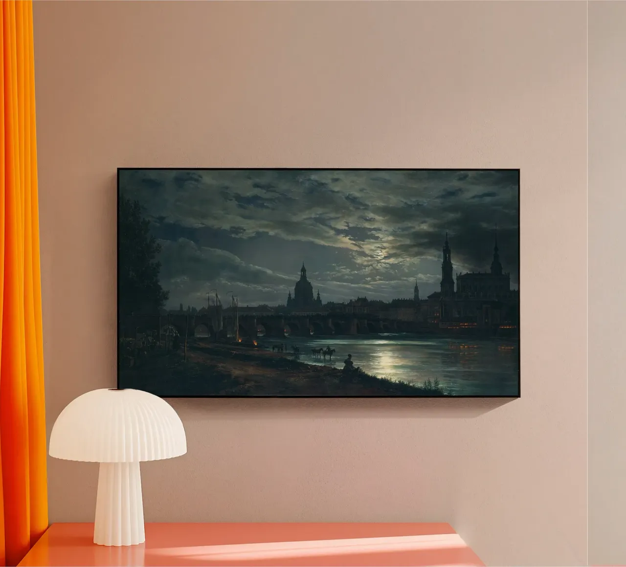 Vue de Dresde au clair de lune par Caspar David Friedrich plexiglas de Venus Art