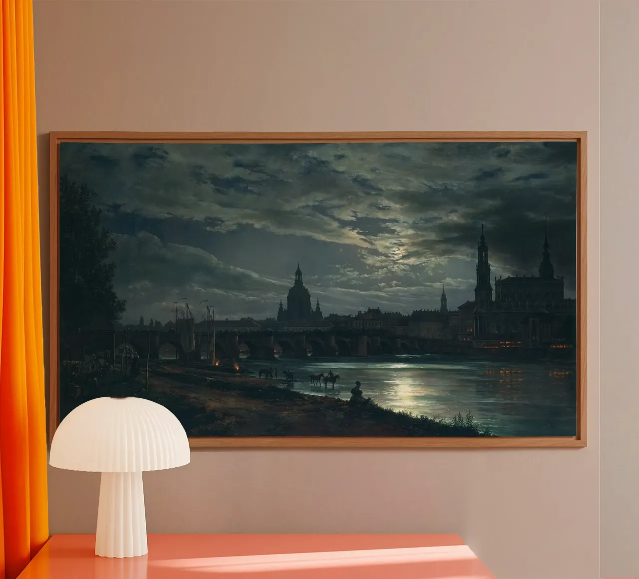 Vue de Dresde au clair de lune par Caspar David Friedrich alu dibond de Venus Art