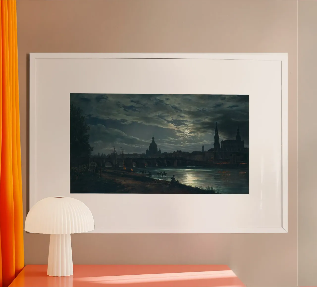 Vue de Dresde au clair de lune par Caspar David Friedrich hahnemühle de Venus Art