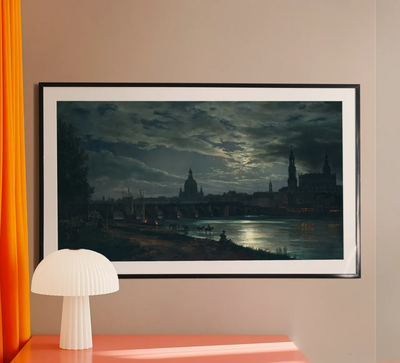 Vue de Dresde au clair de lune par Caspar David Friedrich hahnemühle de Venus Art