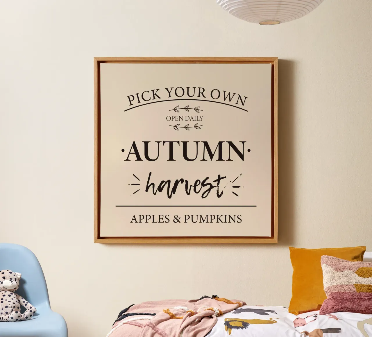 Ringraziamento - Typo raccolto autunnale tela con Cornice a cassetta da ms.Hey! textildesign