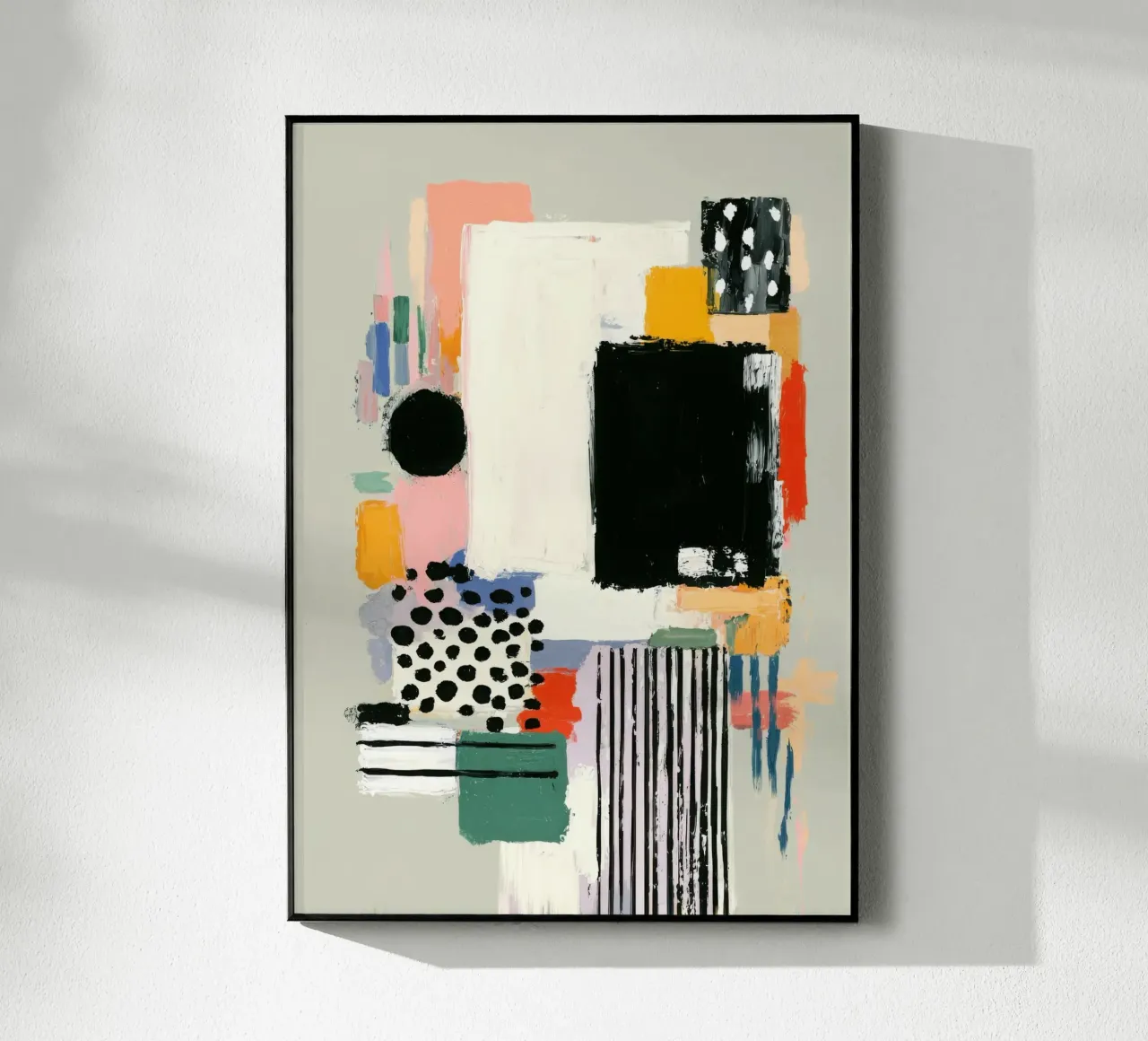 Composizione astratta in pastello e nero plexiglass da Nikis Art Studio