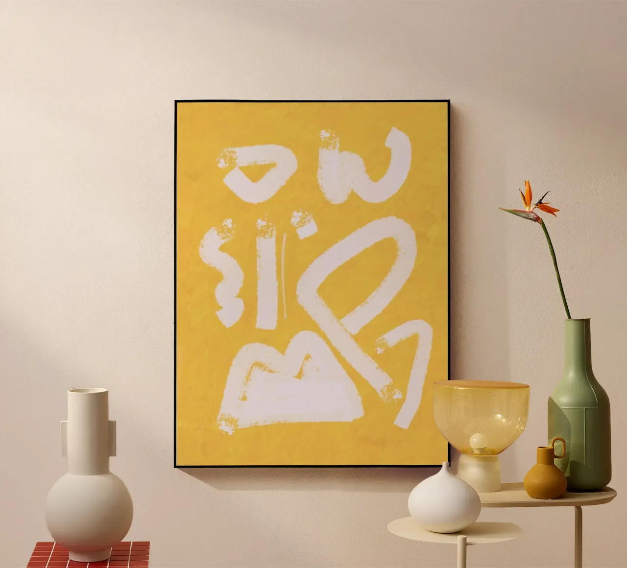Abstrait jaune peint 08 plexiglas de Little Dean