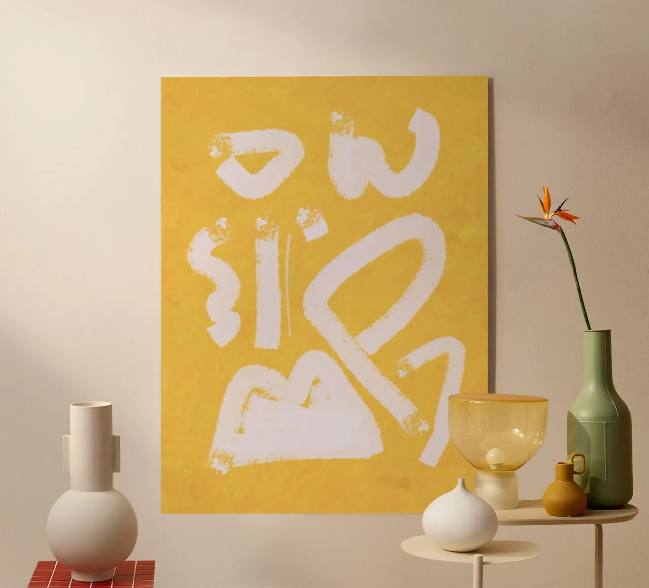 Abstrait jaune peint 08 plexiglas de Little Dean