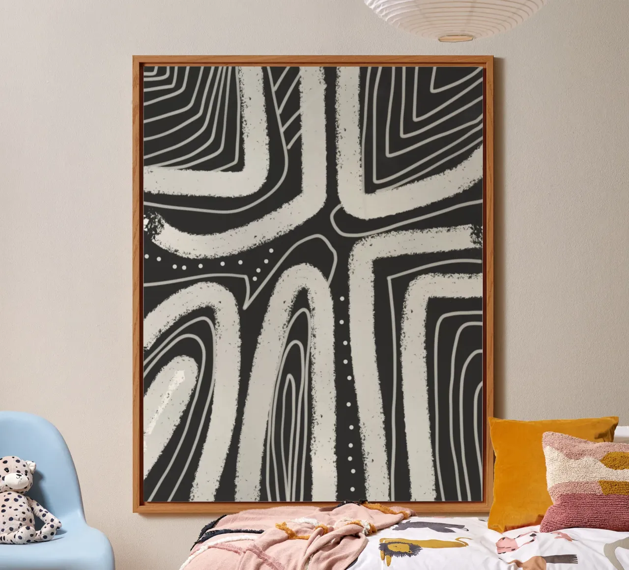 Gesso astratto in bianco e nero pannello forex da Little Dean