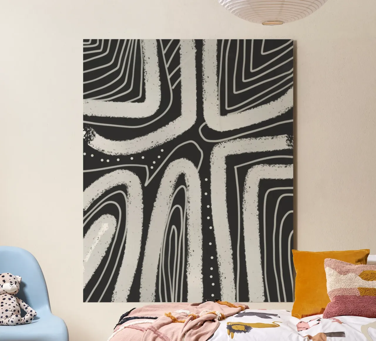 Gesso astratto in bianco e nero pannello forex da Little Dean