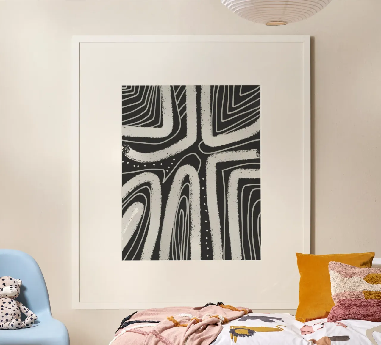 Gesso astratto in bianco e nero carta hahnemühle da Little Dean