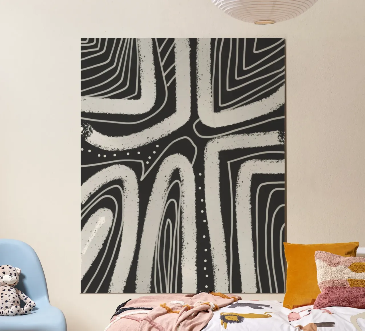 Gesso astratto in bianco e nero carta hahnemühle da Little Dean