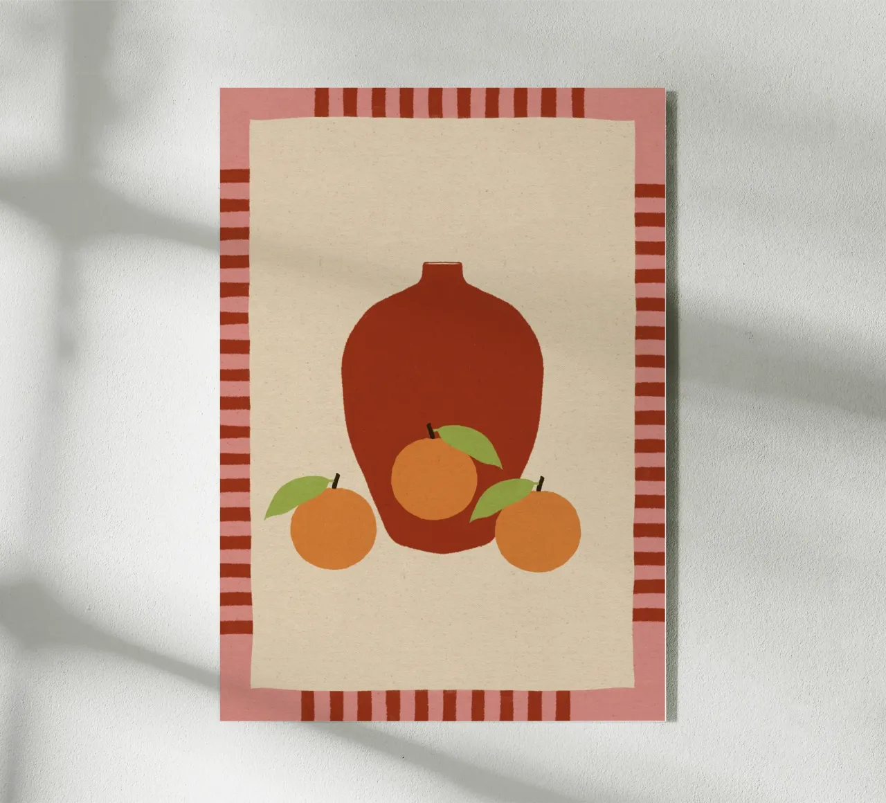 Still Life with Vase and Oranges II - Colorful Edition plexiglass da Shatha Al Dafai