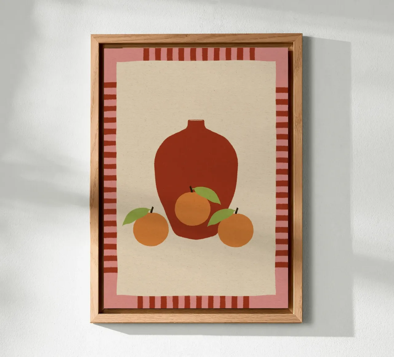 Still Life with Vase and Oranges II - Colorful Edition pannello forex da Shatha Al Dafai