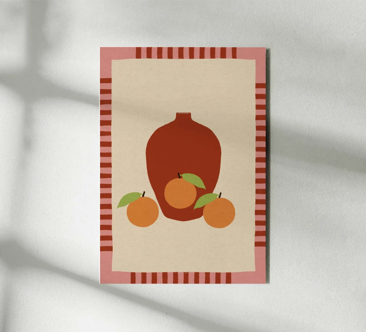 Still Life with Vase and Oranges II - Colorful Edition pannello forex da Shatha Al Dafai