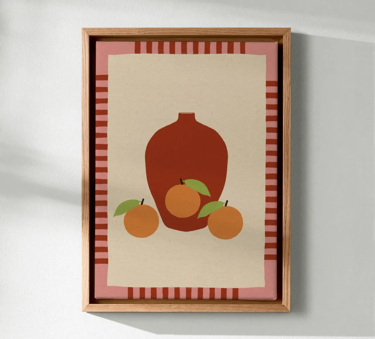 Still Life with Vase and Oranges II - Colorful Edition tela da Shatha Al Dafai