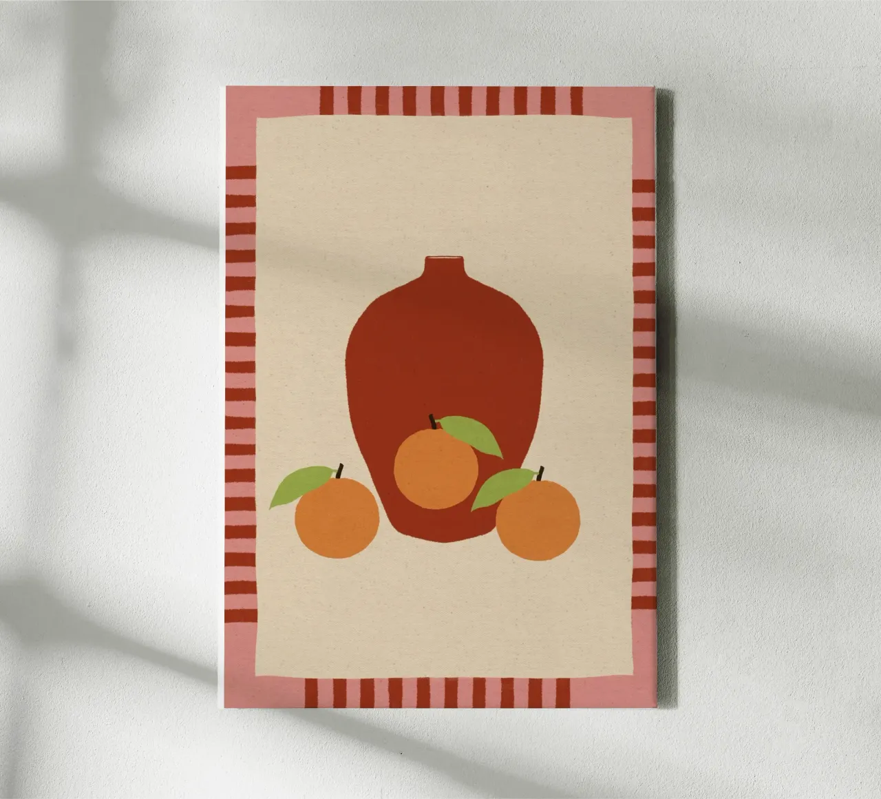 Still Life with Vase and Oranges II - Colorful Edition tela da Shatha Al Dafai