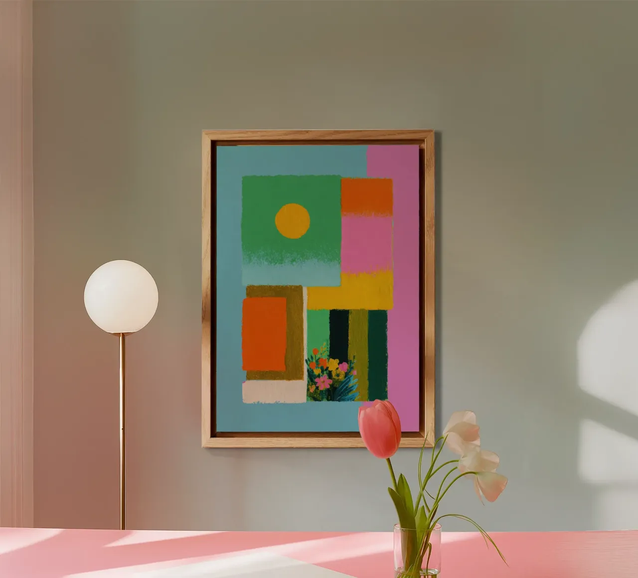 Fiori in vetrina con i colori di Matisse alluminio dibond da Nikis Art Studio