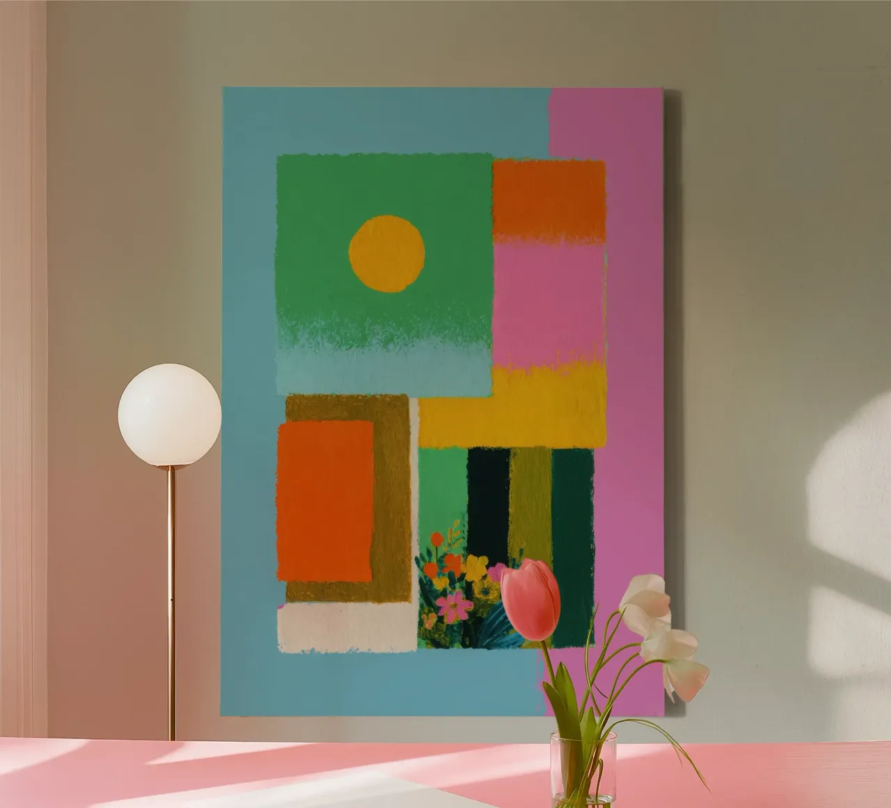 Fiori in vetrina con i colori di Matisse tela da Nikis Art Studio