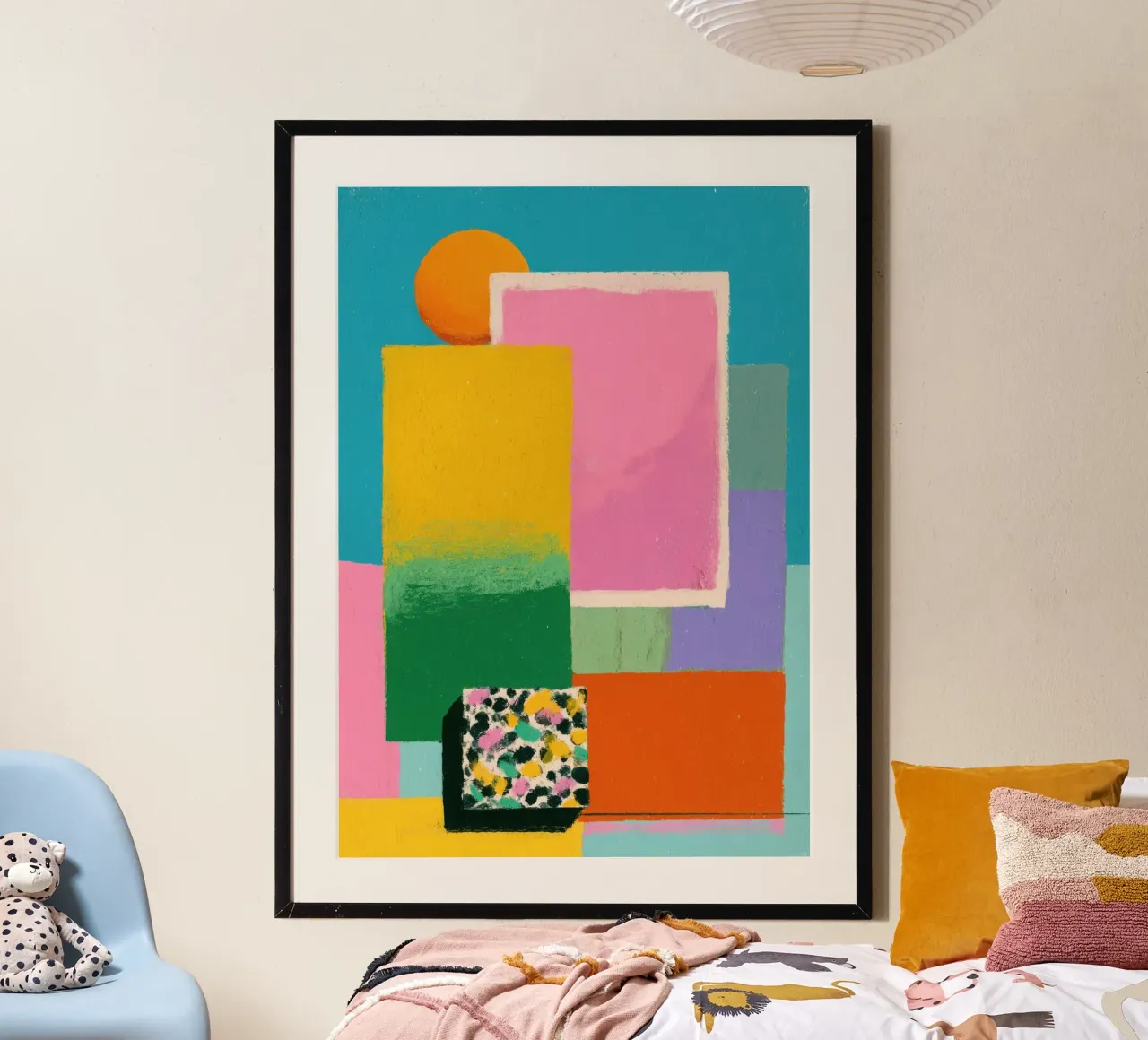 Forme astratte e pastello con accenti floreali poster da Nikis Art Studio