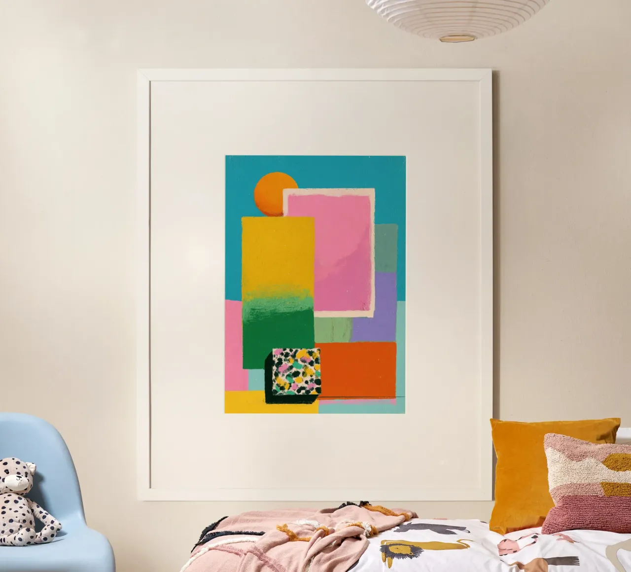 Forme astratte e pastello con accenti floreali poster da Nikis Art Studio