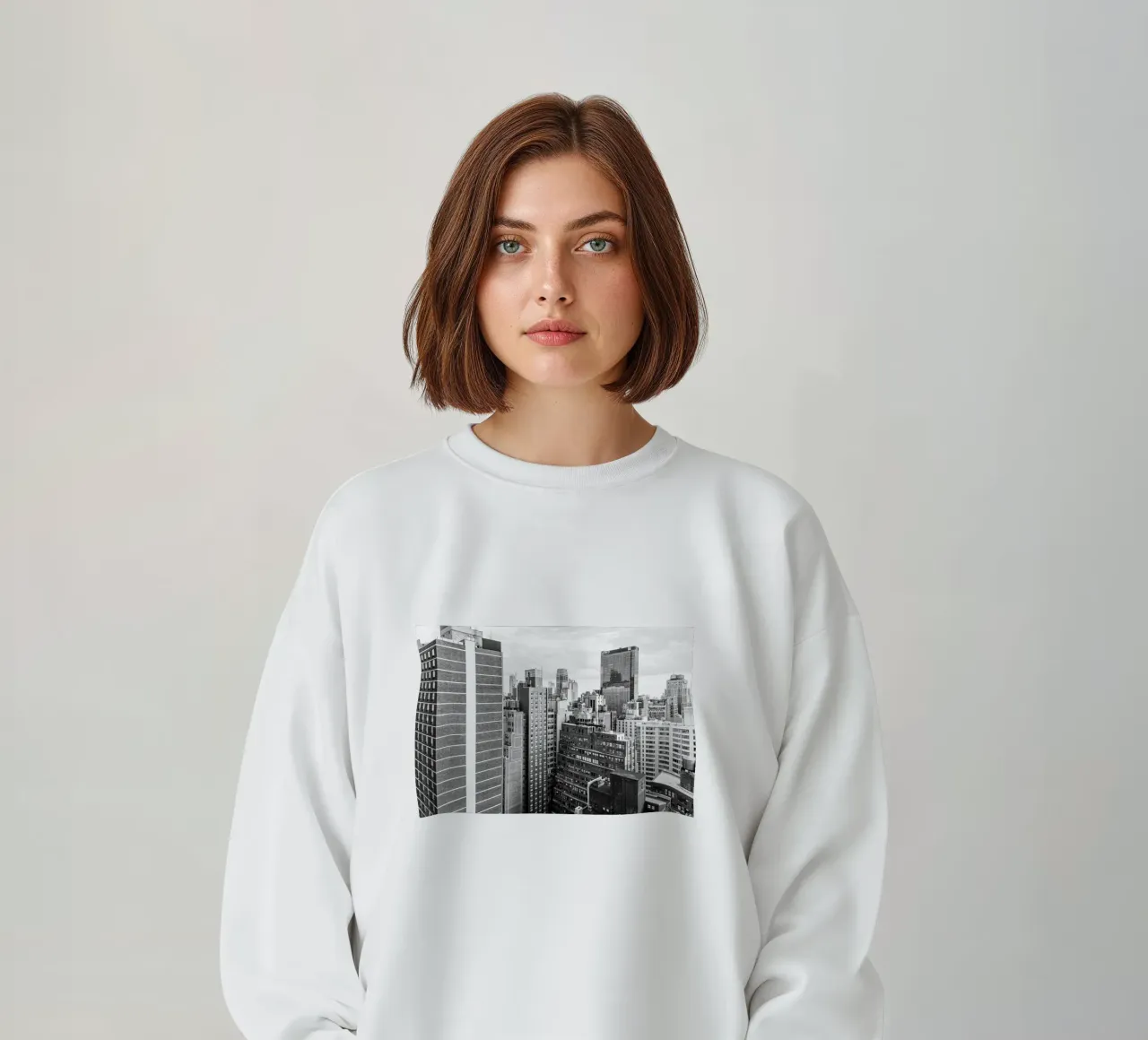 Edificio Skyline B&N felpa da Carinaprint