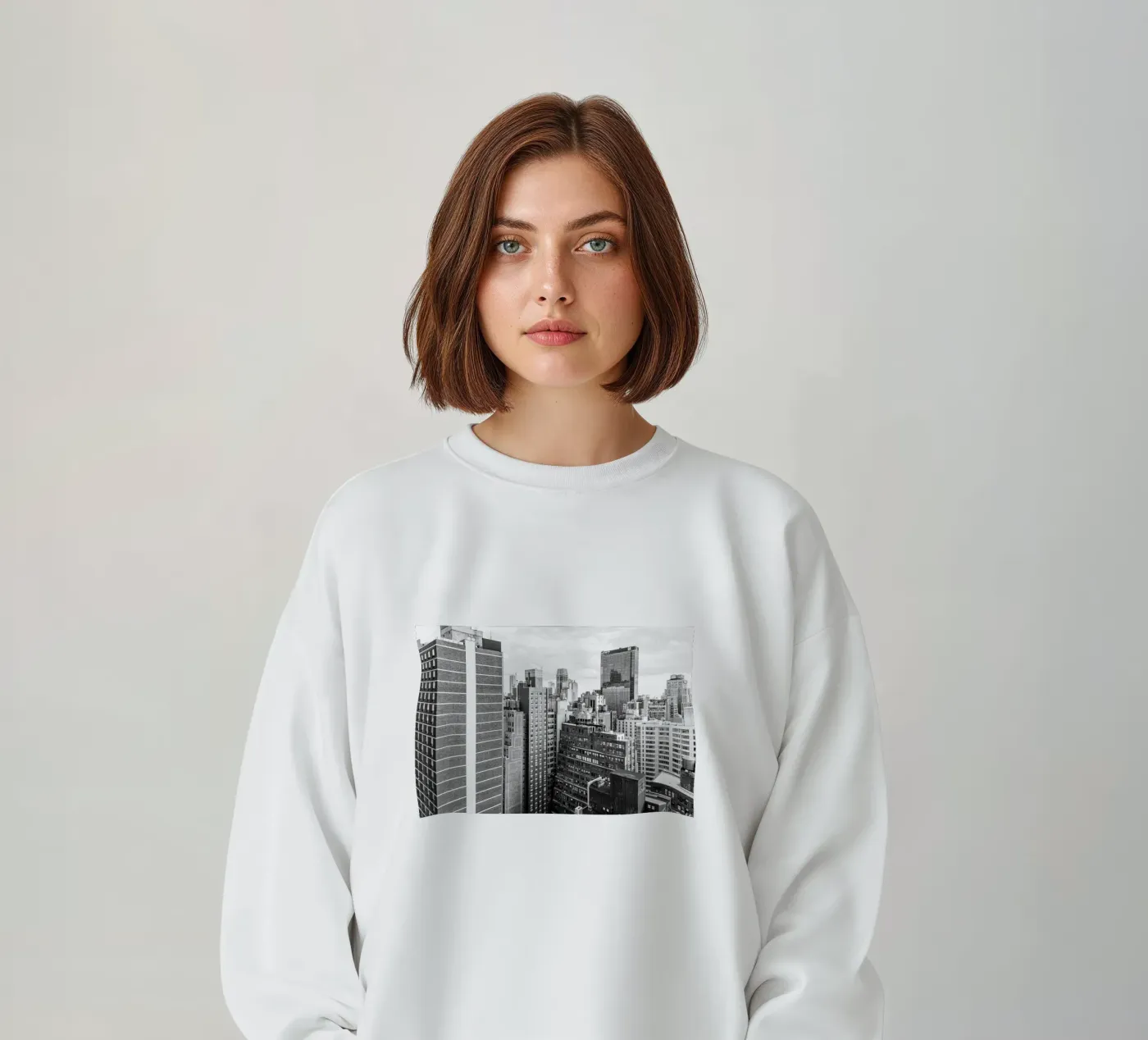 Edificio Skyline B&N felpa da Carinaprint