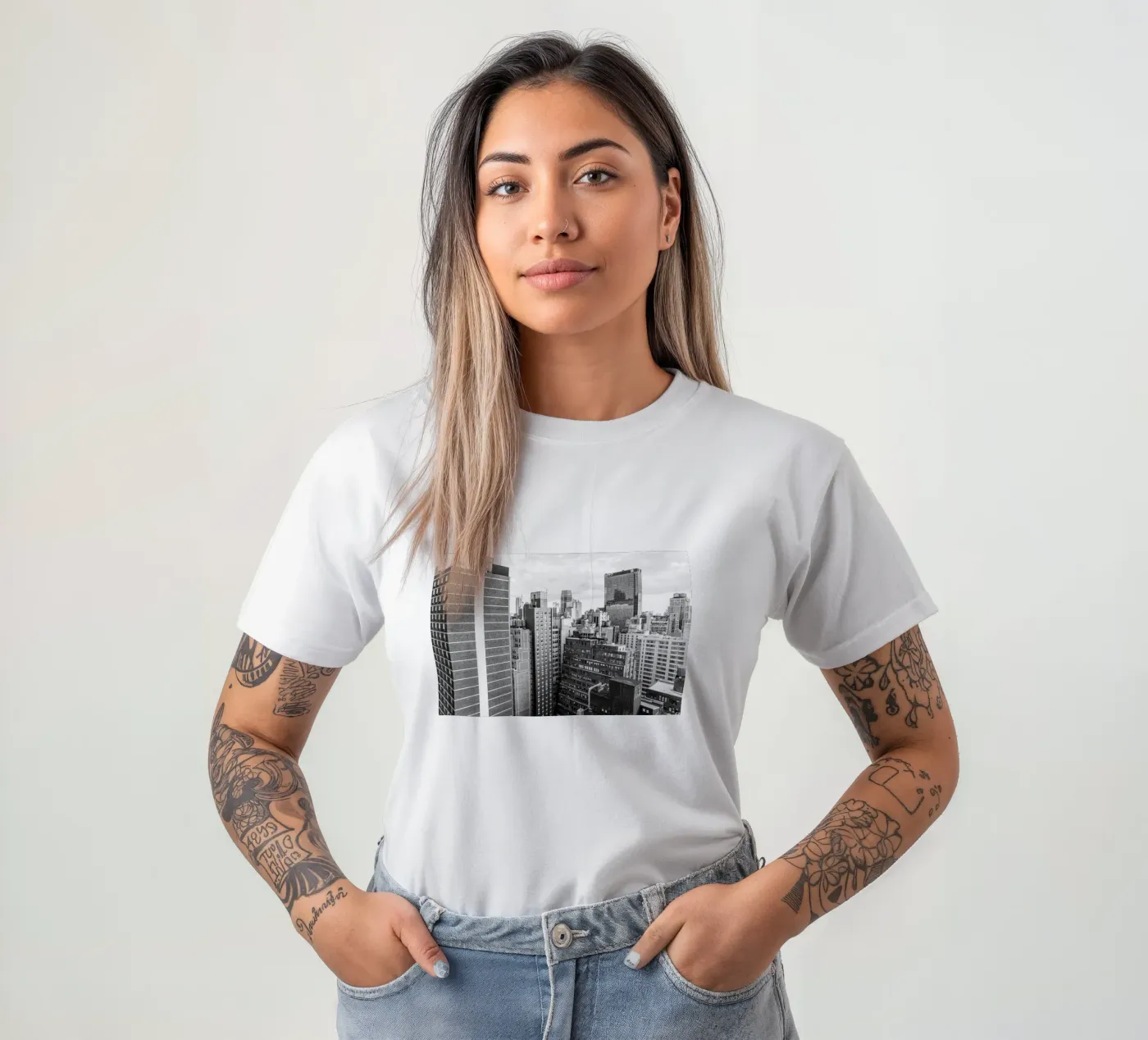 Edificio Skyline B&N t-shirt da Carinaprint